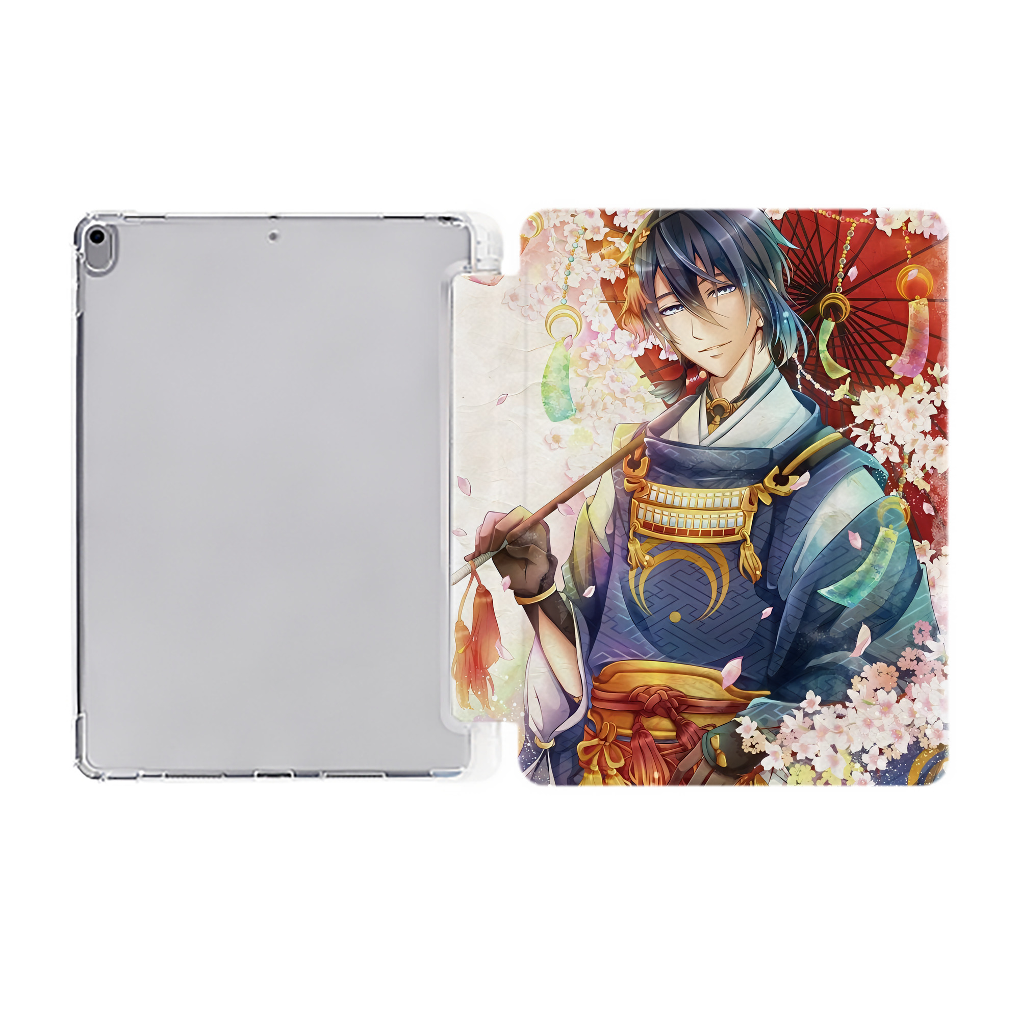 （画像用） 刀剣乱舞 Touken Ranbu IPad ケース ペン収納付き 三つ折りスタンド PUレザー×シリコン 対応機種9.5/10.5/10.9インチ